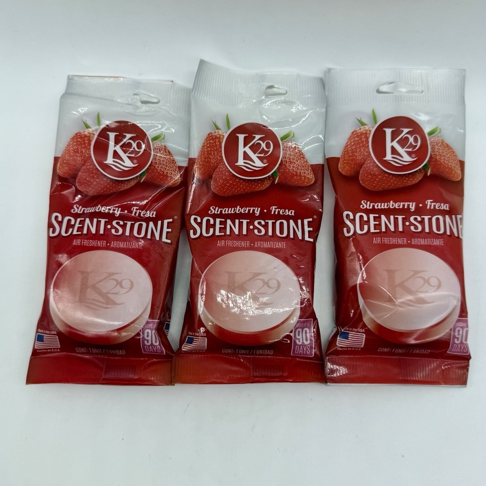 K29 Scent Stone Air Freshener Strawberry Fresa Lot of 3 Long Lasting 90 Days USA